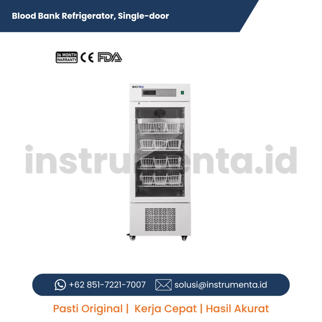 Blood Bank Refrigerator Scitek Single Door Kulkas Penyimpanan Darah Pintu Tunggal Bank Darah Laboratorium Presisi 4 Derajat Celcius